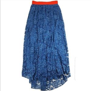 LulaRoe Blue Lace Lucy Maxi Skirt